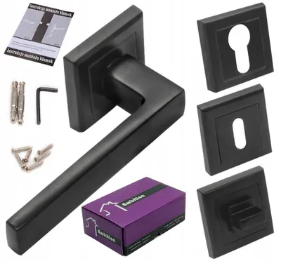 Image de Steelfence CUBUS Poignée de porte noire avec rosaces sélectionnables