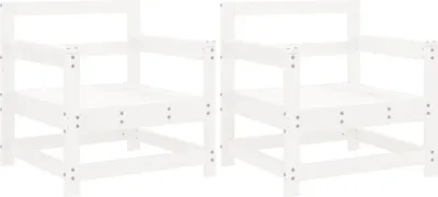 Produktbild von vidaXL Gartenstühle 2 Stk. Weiß Massivholz Kiefer