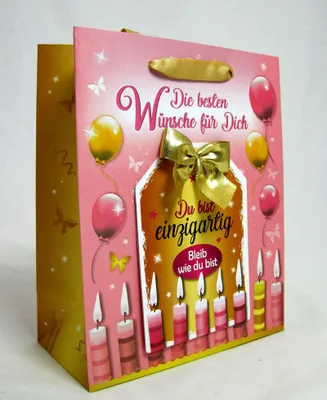 Produktbild von Geschenktasche Pink Kerzen 20x25x10 cm (B/H/T)