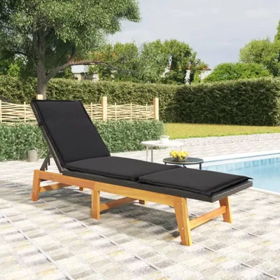 Immagine prodotto di Lettino con cuscini in polirattan e legno massiccio di acacia