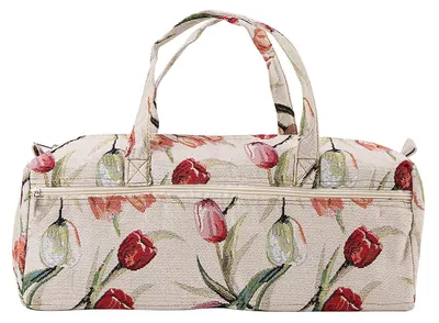 Image de Sac à tricot pour vos projets de tricot, grand rangement pour pulls et aiguilles à tricoter extra-longues, 40 x 14 x 14 cm