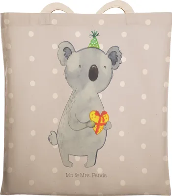 Produktbild von Mr. & Mrs. Panda Tote Bag Koala Geschenk - Grau Pastell - Beutel Tasche, Geburtstag, einkaufsshopper, Party, shopping