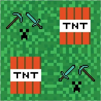 Produktbild von Párty papírové ubrousky Pixel - Minecraft - 20 ks