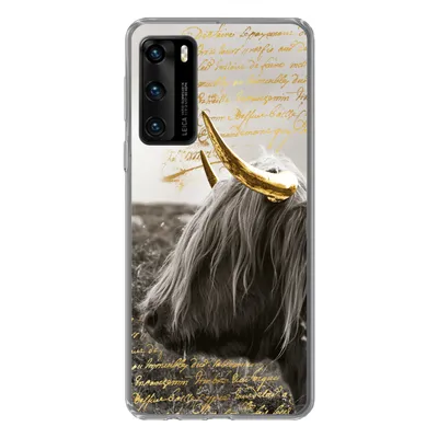 Produktbild von MuchoWow® Handyhülle Schutzhülle Hülle für Huawei P40 Schottischer Highlander - Gold - Hoorn Silikon Softcase Handy Hülle - Handytasche