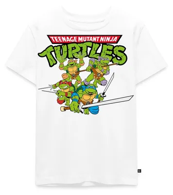 Produktbild von Spreadshirt Teenage Mutant Ninja Turtles Logo Kinder Premium T-Shirt, 110/116 (4 Jahre), Weiß