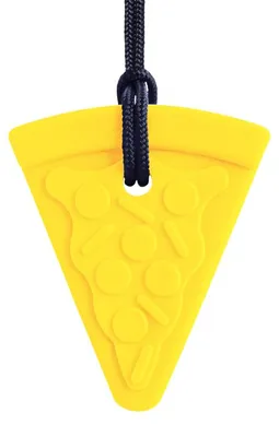 Imagen del producto de ARK Therapeutic Kaukette: Juguete sensorial en forma de pizza, color amarillo. Accesorio para masticar con forma de pizza texturizada, con "ingredientes" sensoriales adicionales para estimular los sentidos.