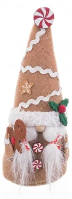 Productafbeelding van Kerstornament, beige, meerkleurig, zandkleurig, geweven, voor meisjes, 8 x 6 x 19,5 cm