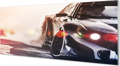 Produktbild von Glasbilder 125x50 Wandkunst Schwarz Selbstlicht