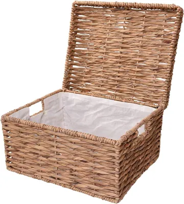 Produktbild von VIVANNO Regalkorb Wasserhyazinthe KIRA Würfel, Natur geflochten - 41x34x29 cm