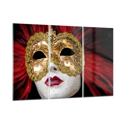 Produktbild von Bilder auf glas - Venezianische Maske Kostüm Spaß Feder - 165x110cm - Glasbilder - Wandbilder - Kunstdruck - Wanddekoration aus Glas - Glas Bilder - Wandbild auf Glas - GCE165x110-0437