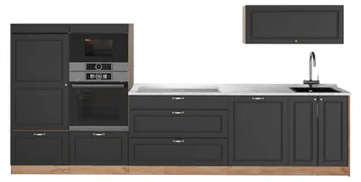 Immagine prodotto di Cucina componibile Vicco Fame-Line Oro-antracite rustico/Rovere dorato 340 cm, PL Marmo, Model 64502