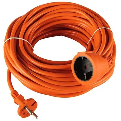 Obrázok produktu pre Predlžovací kábel Blow, 30 metrov, typ H05VV-F, 2x 1,5 mm², bez uzemnenia, 16A, 3680W, 1 zásuvka, krytie IP44, oranžová farba