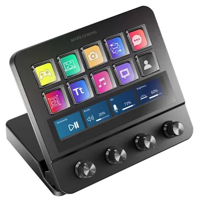 Produktbild von Mars Gaming MS-DPRO, Schwarz, 10 Tasten, Drehregler, Berührung, Box, 137 mm, 124 mm