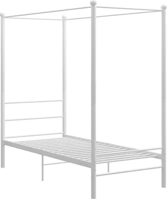 Produktbild von vidaXL Himmelbett Weiß Metall 90x200 cm