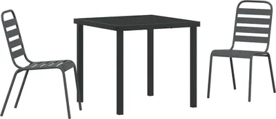 Produktbild von vidaXL Garten Essgruppe 3 stk. Anthrazit Pulverbeschichteter Stahl