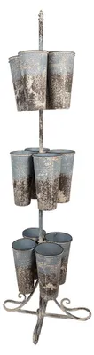Zdjęcie produktu dla Stojak na rośliny Clayre & Eef szary metalowy