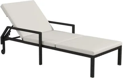 Produktbild von Liegestuhl mit verstellbarer Rückenlehne - Rotan - 73cm x 200cm x 48cm