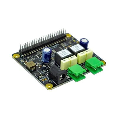 A product shot of a Raspberry Pi accessory board on a white background.