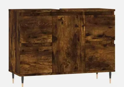 Produktbild von vidaXL Badschrank Räuchereiche 80x33x60 cm Holzwerkstoff