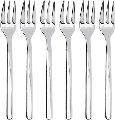 Immagine prodotto di my basics 42004 Forchetta per torte 'Stratos' in acciaio inossidabile 18/10, lucida, argento (confezione da 6)