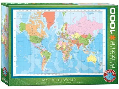 Immagine prodotto di Eurographics Puzzle Weltkarte, Geographie, 1000 Teile, 68 x 48 cm, 6000-1271
