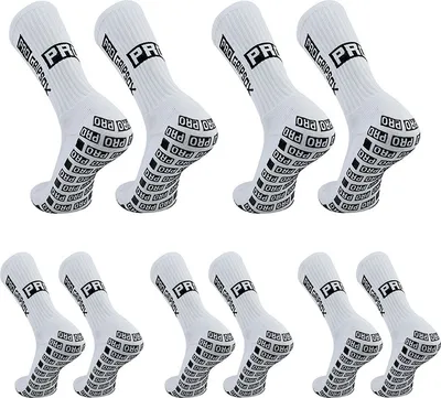 Zdjęcie produktu dla Skarpety sportowe PRO GRIPSOX, wysoce elastyczne skarpety piłkarskie, antypoślizgowe, unisex, rozmiar 39-46, odpowiednie do uprawiania sportu, 5 par, białe
