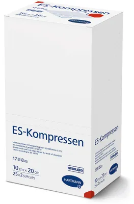 Produktbild von Hartmann ES-Kompressen steril 10 cm x 20 cm, 8-fach, 25 x 2 Stück