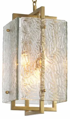 Immagine prodotto di Lampada a sospensione Casa Padrino, stile vintage, in ottone. Altezza: 54,5 cm. Lampada a sospensione  Illuminazione