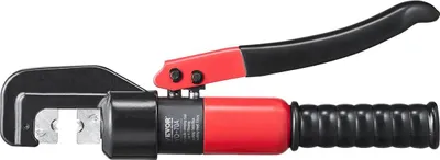 Obrázek produktu pro Krimpovací nástroj, hydraulická krimpovací kleště na měděné a hliníkové bateriové koncovky AWG12-2/0, s kleštěmi na stříhání, rukavicemi, 10 ks měděných kroužkových konektorů, 8 ks smršťovacích bužírek a vyfukovaným pouzdrem