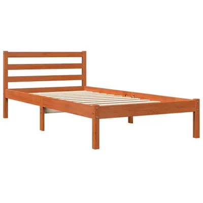 Produktbild von Massivholzbett ohne Matratze Wachsbraun 75x190 cm Kiefernholz