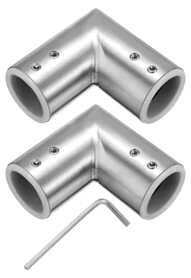 Gardinenstangen-Winkelverbinder 2er-Set, Edelstahl 304, 19 mm, verstellbar