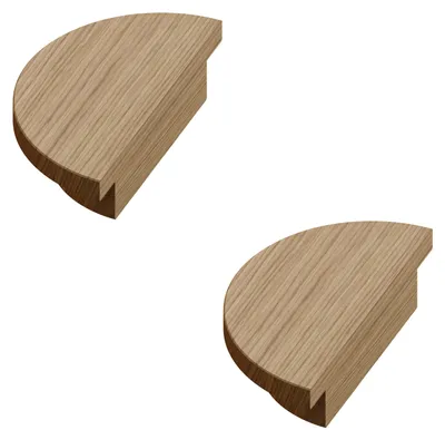 Produktbild von Sossai Holz Möbelgriffe aus Eiche | GAH02 | Lochabstand 70mm, Durchmesser 130mm, 2 Stück