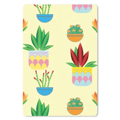 Produktbild von MuchoWow® Mauspad Mousepad Pflanzen - Blumentopf - Muster - Regenbogen 18x27 cm - Mousepads - Maus Mat - Pad - Mausunterlage
