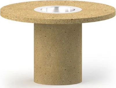 Produktbild von Casa Padrino Luxus Esstisch mit Bioethanol Kamin Ø 120 x H. 75 cm - Verschiedene Farben - Esszimmertisch - Gartentisch - Esszimmer Möbel - Garten Möbel - Luxus Möbel - Luxus Einrichtung
