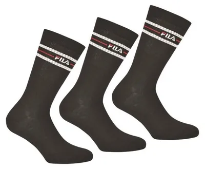 Produktbild von FILA Uni 3 Paar Sport Socken Freizeitsocken 35/38 bis 43/46 Schwarz Stripes