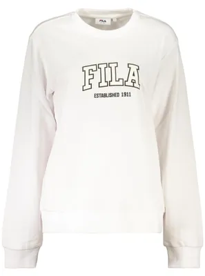 Produktbild von Damen Sweatshirt - Weiß, Langarm, Baumwolle, Rundhals, Logo-Druck