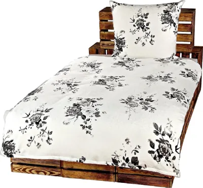 Produktbild von 2-teilig Bettwäsche-Set Bett Garnitur Bettbezug Bezug 135x200 Kissenbezug 80x80 Nicky Teddy Plüsch Kaschmir Touch Mikrofaser NEU Soft Warm Weich Kuschelig Floral Geblümt Weiß Grau Anthrazit