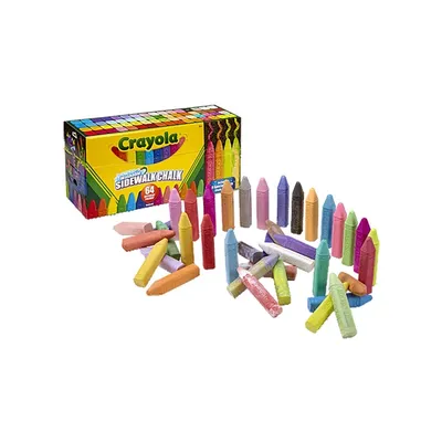 Image de Crayola Crayola - Craie de trottoir - 64 pièces Couleurs intenses - Facile à laver