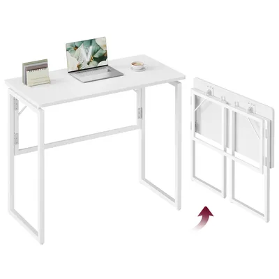 Produktbild von VASAGLE Klapptisch, kleiner Schreibtisch klappbar, Computertisch, Tischplatte aus einem Stück, abgerundete Ecken, 80 cm