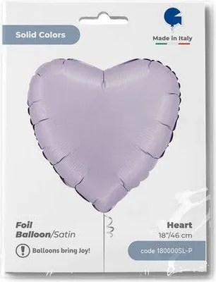 Image de Ballon en plastique - Satin coeur lilas 46 cm, Grabo