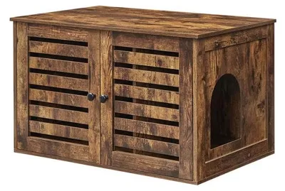 Obrázek produktu pro Skříňka na kočičí toaletu s rustikálním dekorem, 53x33x72 cm