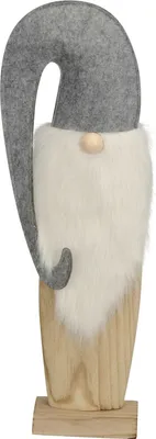 Produktbild von Wichtel stehend Holz Filz grau Weihnachtswichtel Mütze H57cm Weihnachtsdeko Deko