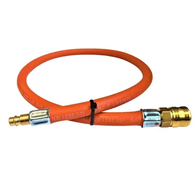 Image de Tuyau à gaz propane-butane Zatechs 1 m 20 bars Ø 9 mm DN 7,2 type 26 raccord rapide RQS (femelle) raccord LKS Tuyau à gaz pour raccorder la bouteille de gaz