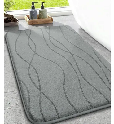 Productafbeelding van Badmat met geheugenschuim, antislip, zacht, absorberend, 43x61 cm, grijs