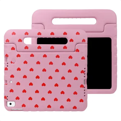 Image de Coque arrière design imoshion Kidsproof avec poignée pour Apple iPad 9 (2021) 10,2 pouces / iPad 8 (2020) 10,2 pouces / iPad 7 (2019) 10,2 pouces - Cœurs rouges