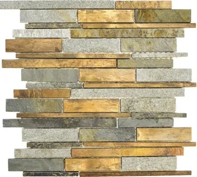 Produktbild von Natursteinmosaik XSK 565 mix grau/braun 30x31 cm
