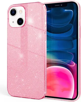 Produktbild von NALIA Robuste Glitzerhülle für iPhone 13 Mini, Glänzende Glitzer Hybrid Schutzhülle Verstärkte Silikonhülle Pink