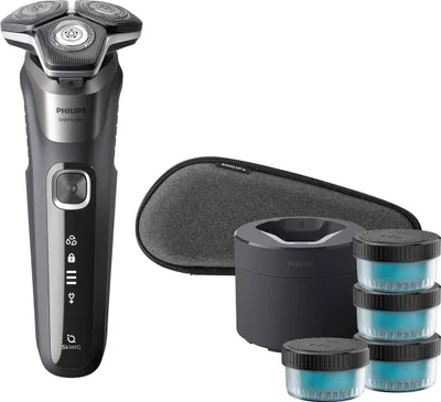 Produktbild von Philips SHAVER Series 5000 S5887/69 Elektrischer Nass- und Trockenrasierer, Rotationstrasierer, Grau, SteelPrecision blades, LED, SH71, 2 Jahr(e)