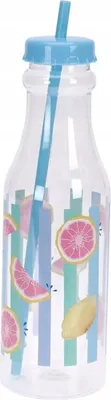 Obrázek produktu pro Plastová láhev na pití 650 ml s brčkem, bez BPA, nepropustná, pro sport a školu