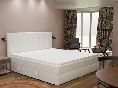 Produktbild von FEDVE Boxspringbett Schlafzimmerbett JUKON mit 2 Bettkästen, Doppelbett mit Bonell-Matratze und Topper 180x200